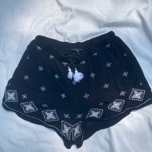 Black and White Takara Shorts